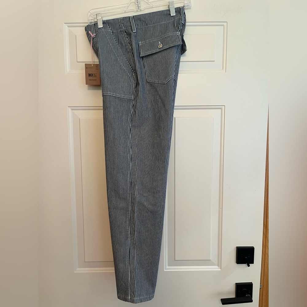New women’s Boden Kensington white stripe utility casual pants jeans. Size 6 - Picture 4 of 15